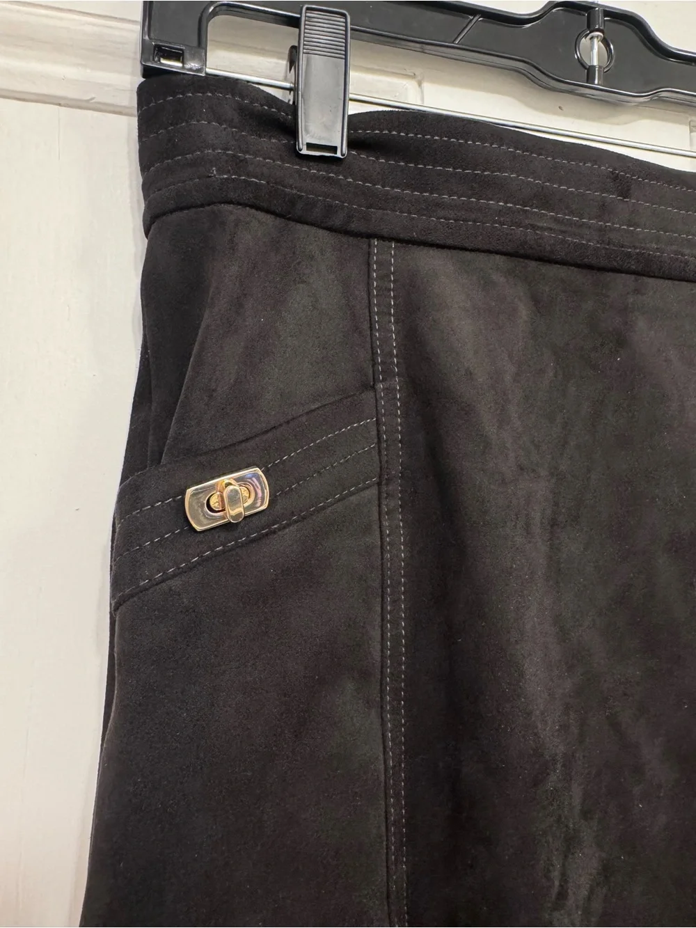 J. McLaughlin Black Suede Pencil Skirt